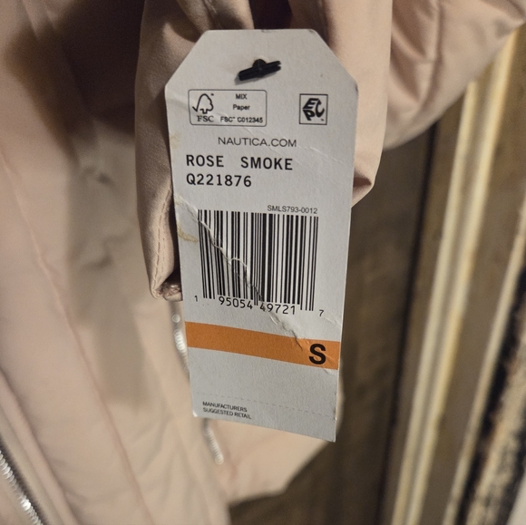 NWT Nautica Women's Rose Smoke Puffer Pink Quilted Jacket Sz S - Picture 11 of 13